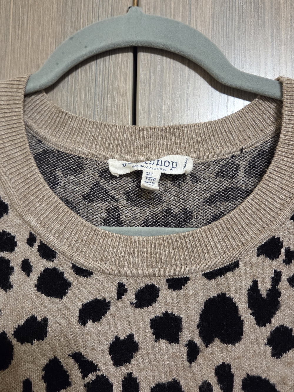 Leopard Print Crewneck Sweater - Picture 3 of 4